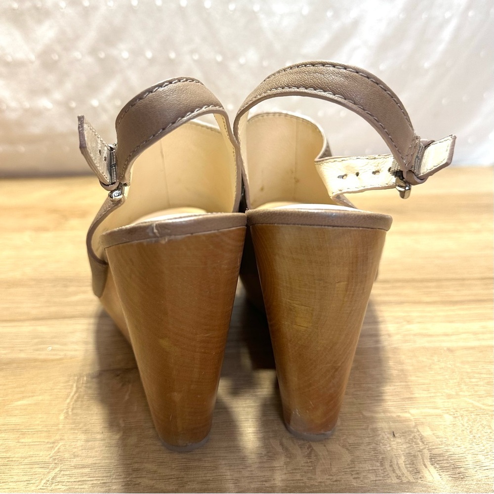Coach Jade Leather Wedge Open Toe Slingback Sandal - Picture 5 of 13